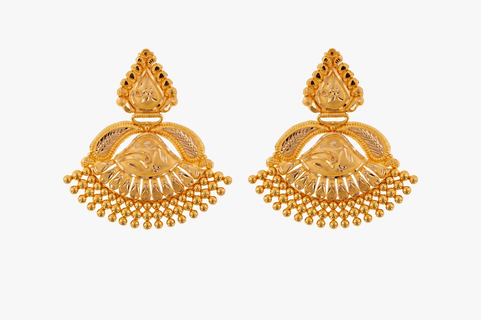 Ornate gold chandelier earrings — image 1