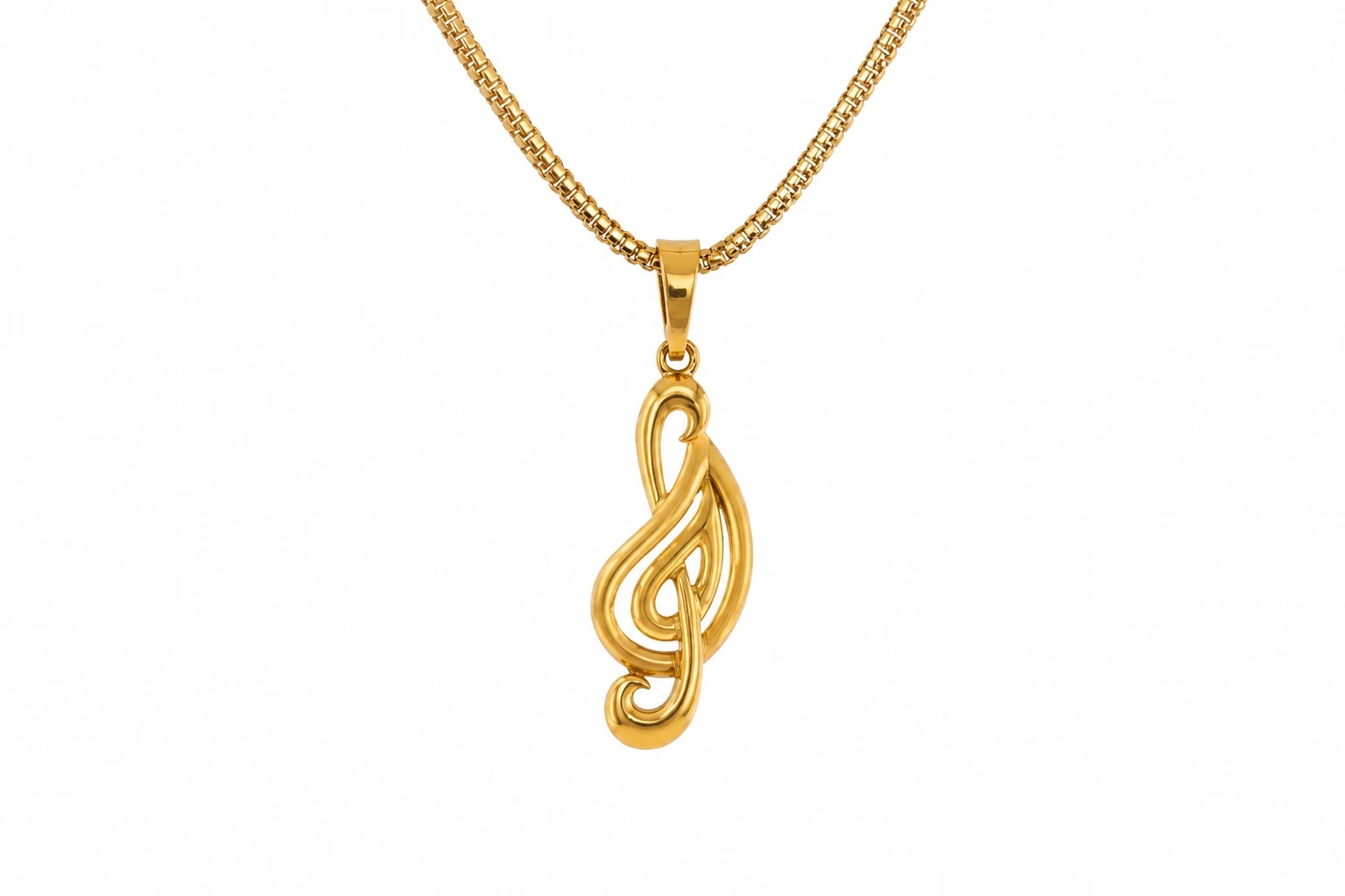Gold Treble Clef Pendant — image 1