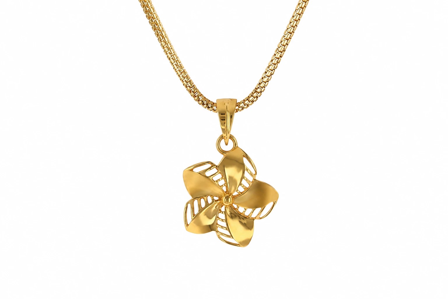 Five Petal Gold Flower Pendant — image 1