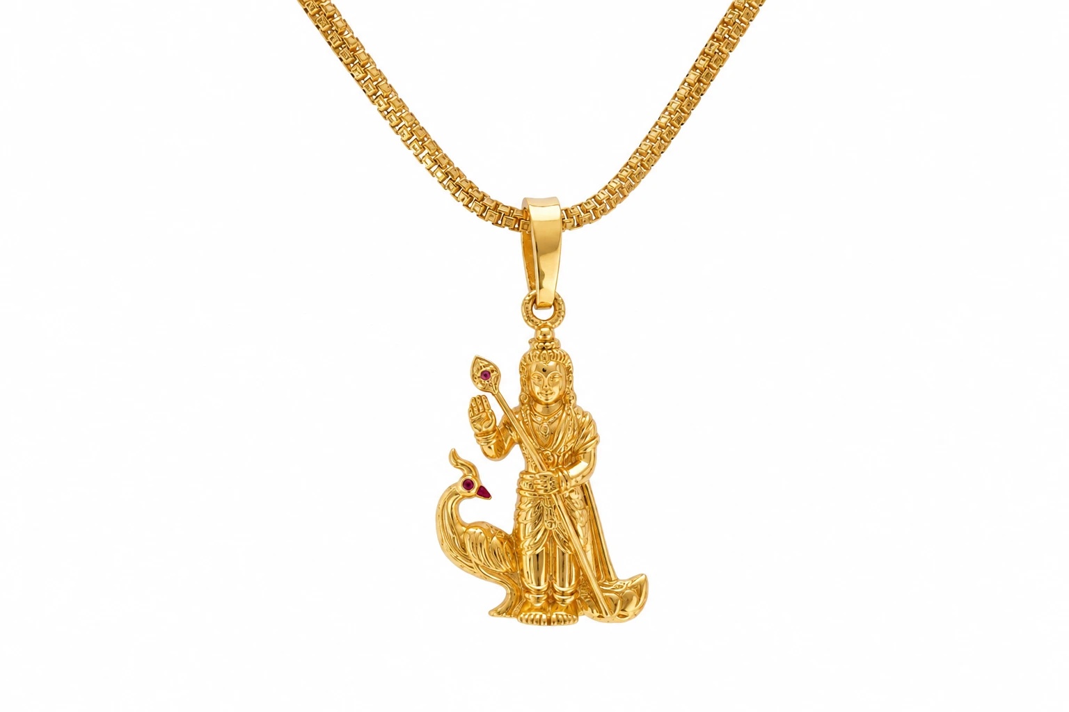 Gold VelMuruga pendant — image 1