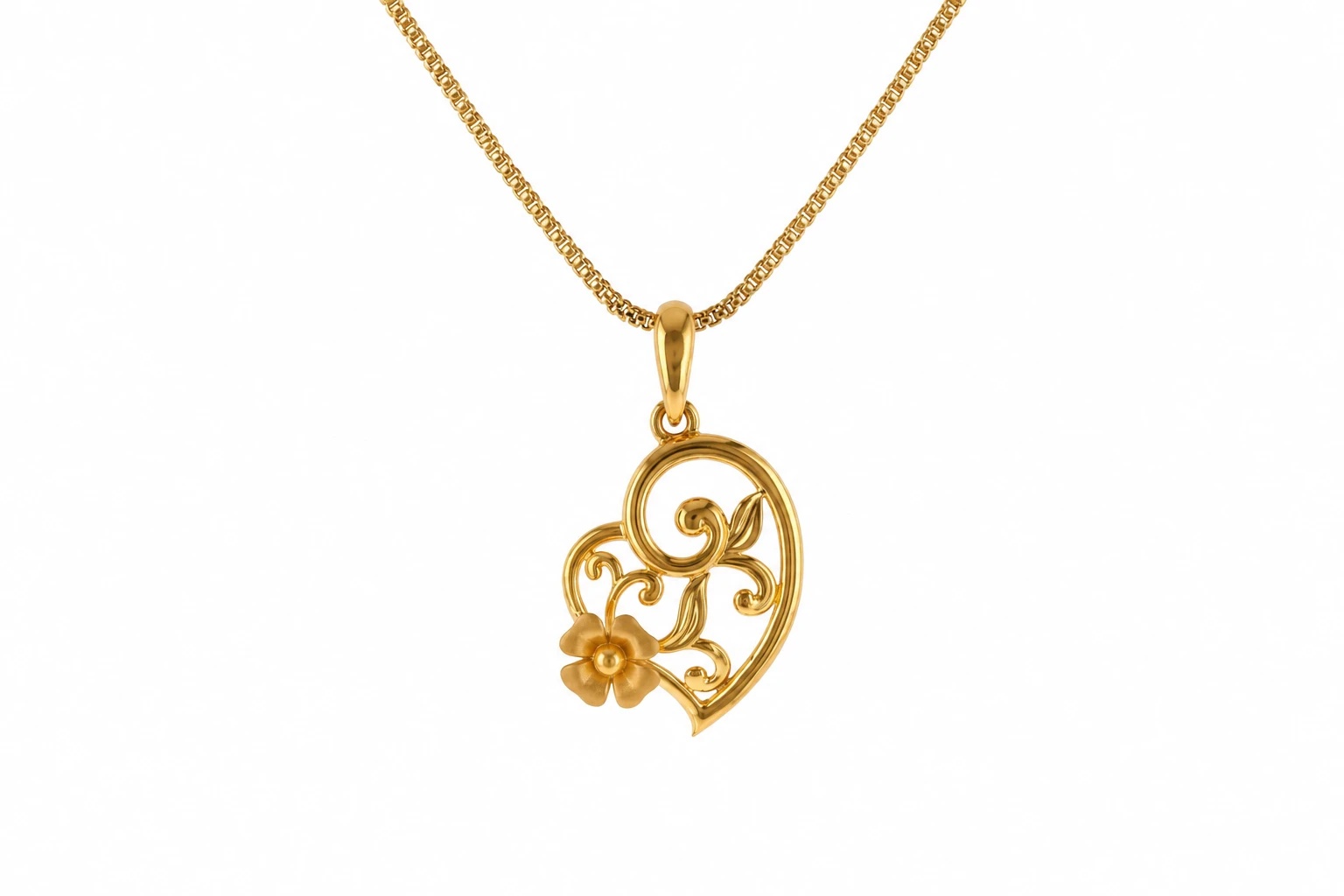 Heart Shaped Floral Pendant — image 1