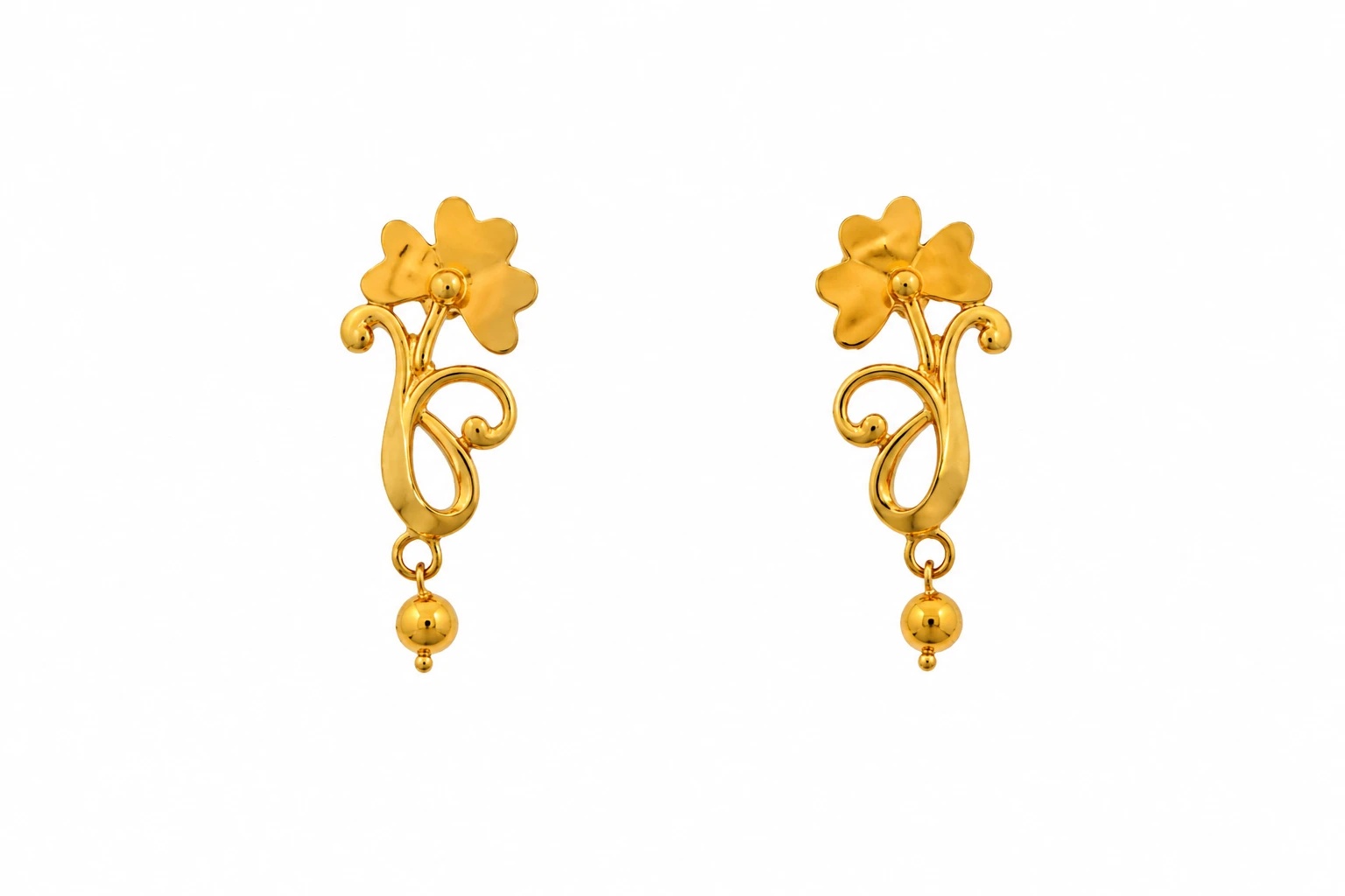 Floral Gold Scroll Earrings — image 1