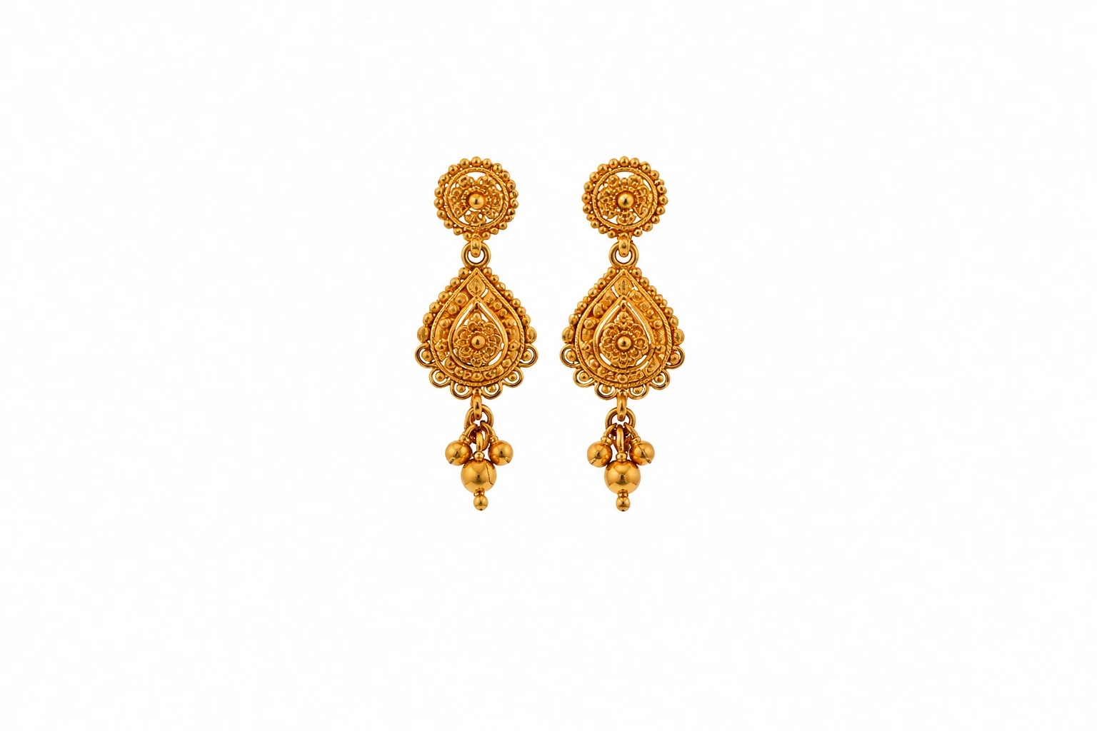 Ornate Gold Jhumka Earrings — image 1