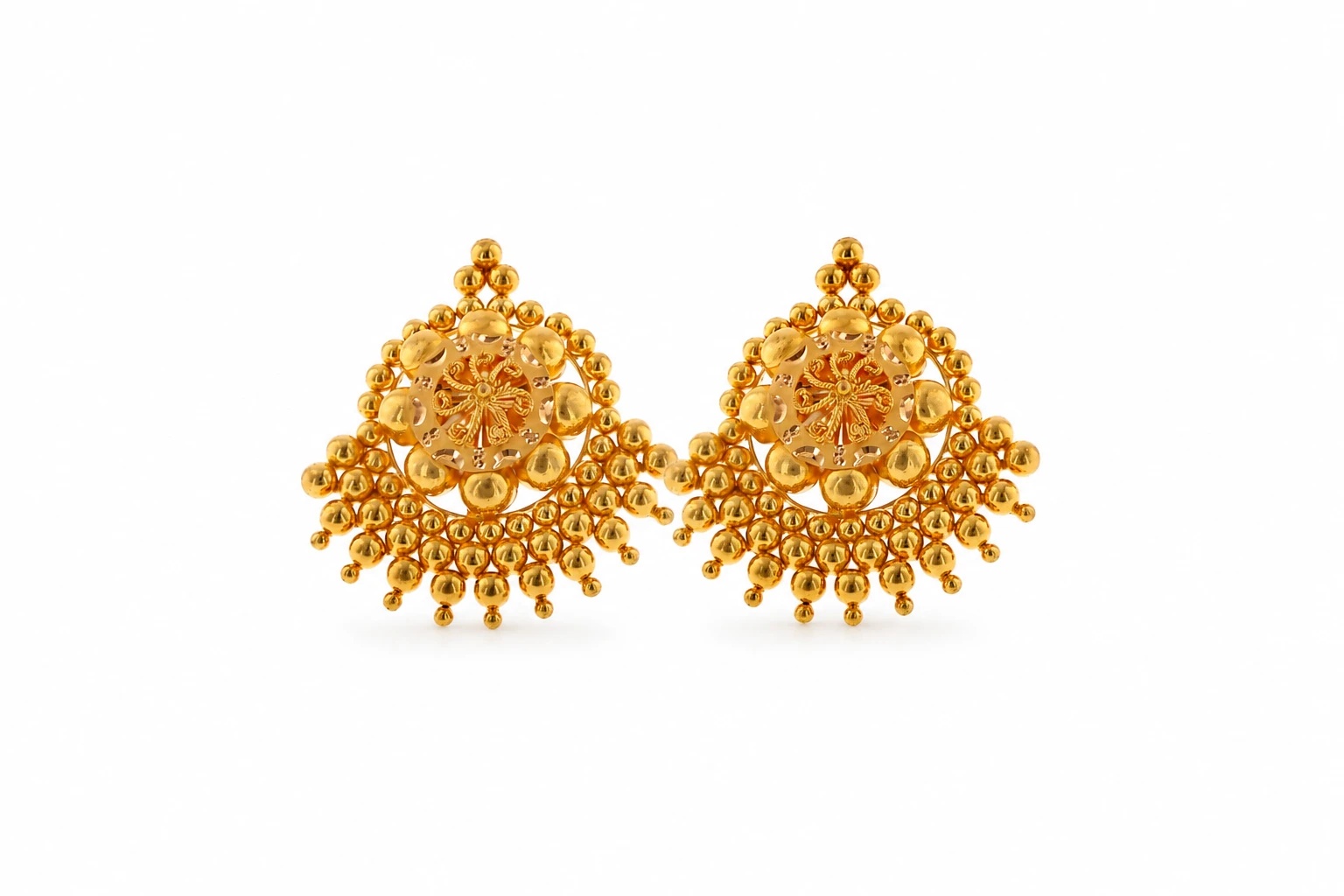 Beaded Gold Filigree Earrings — image 1