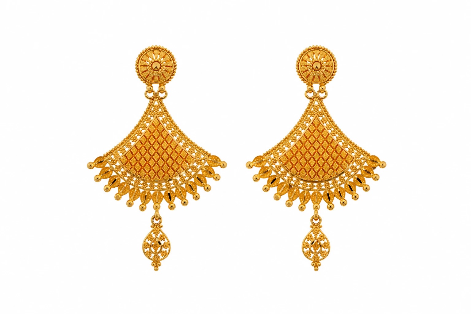 Ornate Gold Filigree Chandelier Earrings — image 1